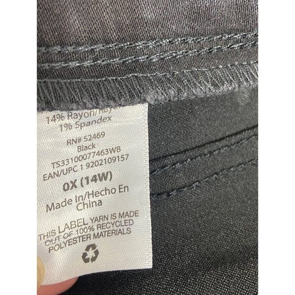 Terra and Sky Women's Plus Size Skinny High Rise Jeggings, Washed Black Size 0X( - Picture 7 of 7
